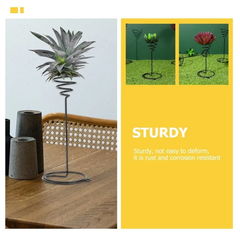 6-Pack Black Metal Air Plant Holders Sturdy Display Stands for Indoor Home Decor and Displays