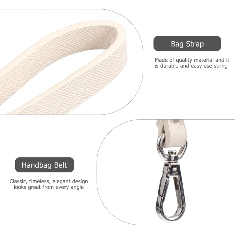 1Pc White PU Strap for Handbag Durable Replacement Handbag Belt