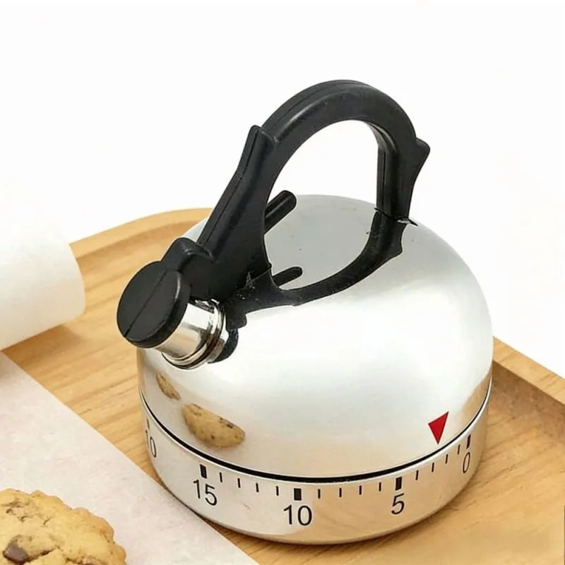 Kitchen Timer, Vintage Tea Kettle Shaped Mechanical Timer, Countdown for Cooking Baking Study and Management Timer