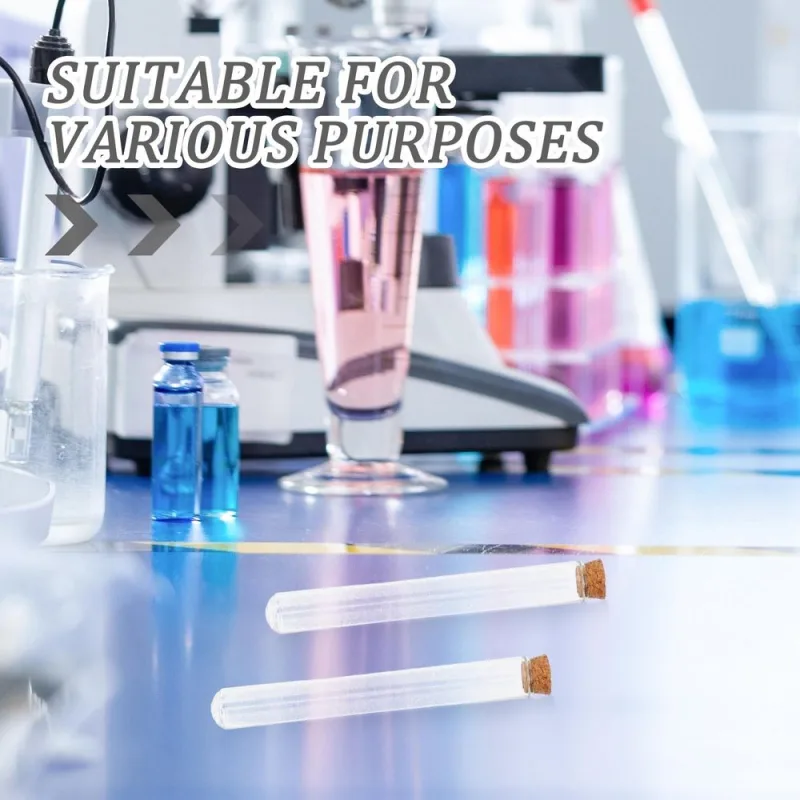 20ml Glass Test Tubes with Cork Stoppers for Lab Samples, Storage, and Craft Projects – and Reusable