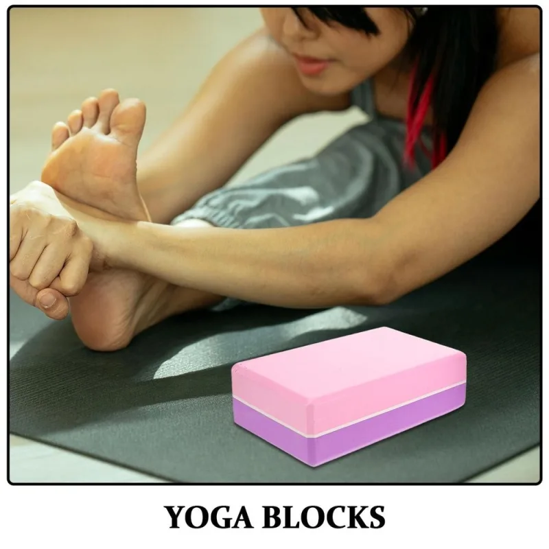 2-Pack High Density Yoga Blocks with Non- and Support for Home and Studio Workouts