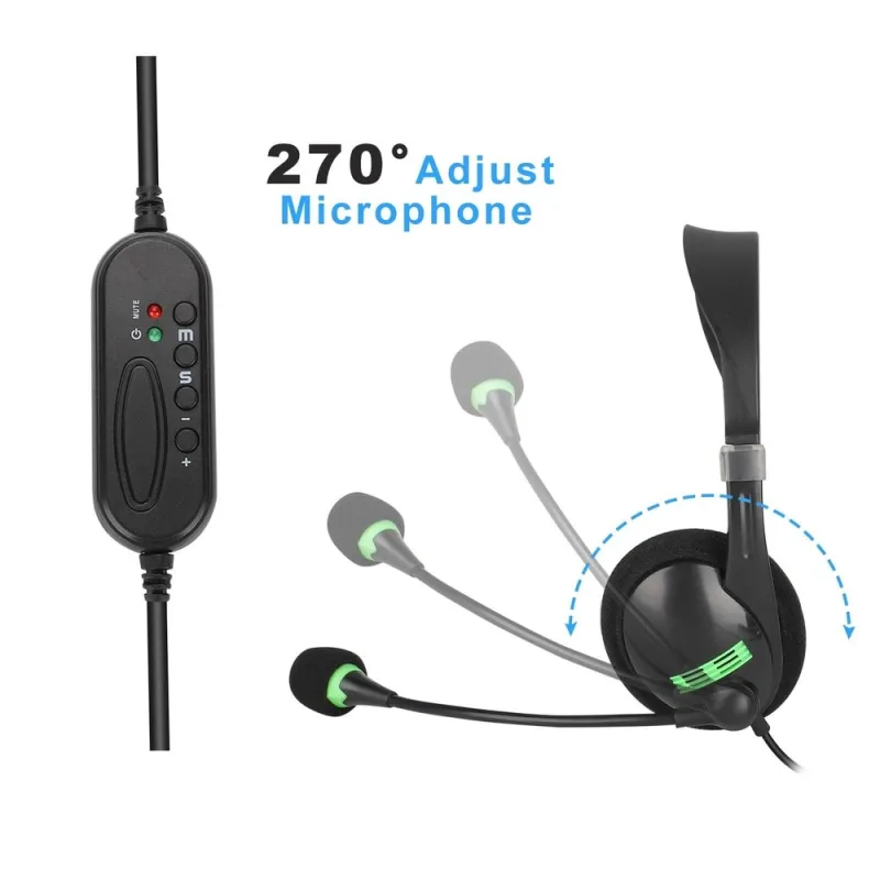 USB Headset,USB Computer Headphones with Noise Cancelling Mic for PC Business Skype Softphone Call Center Office