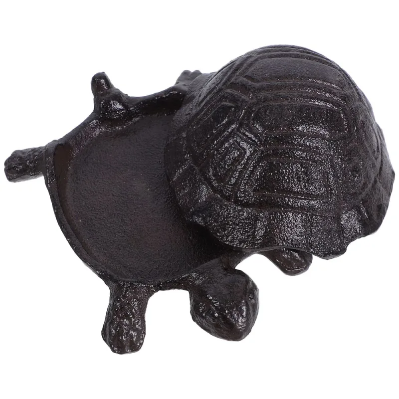 Cast Iron Turtle Key Safe Hidden Compartment Box for Outdoor Garden Entryway