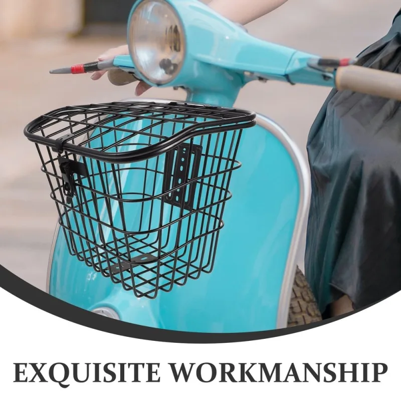 Black Mesh Front Bike Basket for Easy Storage, Design, and Universal Fit for Most