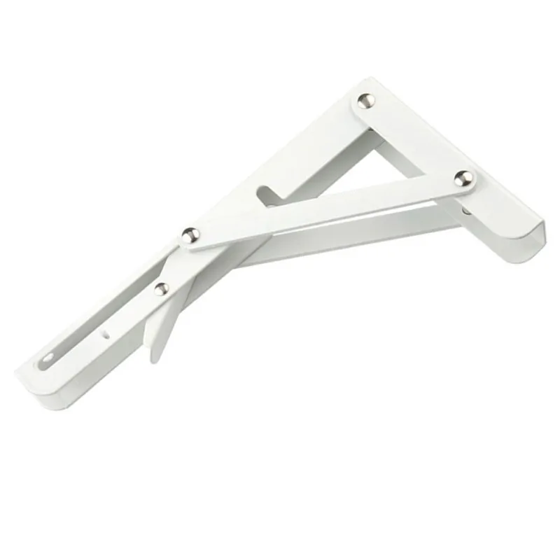 12 inch Triangular Steel Bracket Foldable Wall Mounted Support Durable Bearing Shelf Bracket (White)
