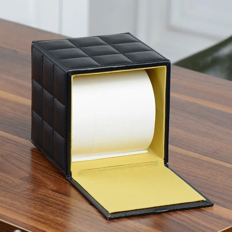 Black Tissue Box Holder with Storage Compartment for Office and Home Use, and Stylish