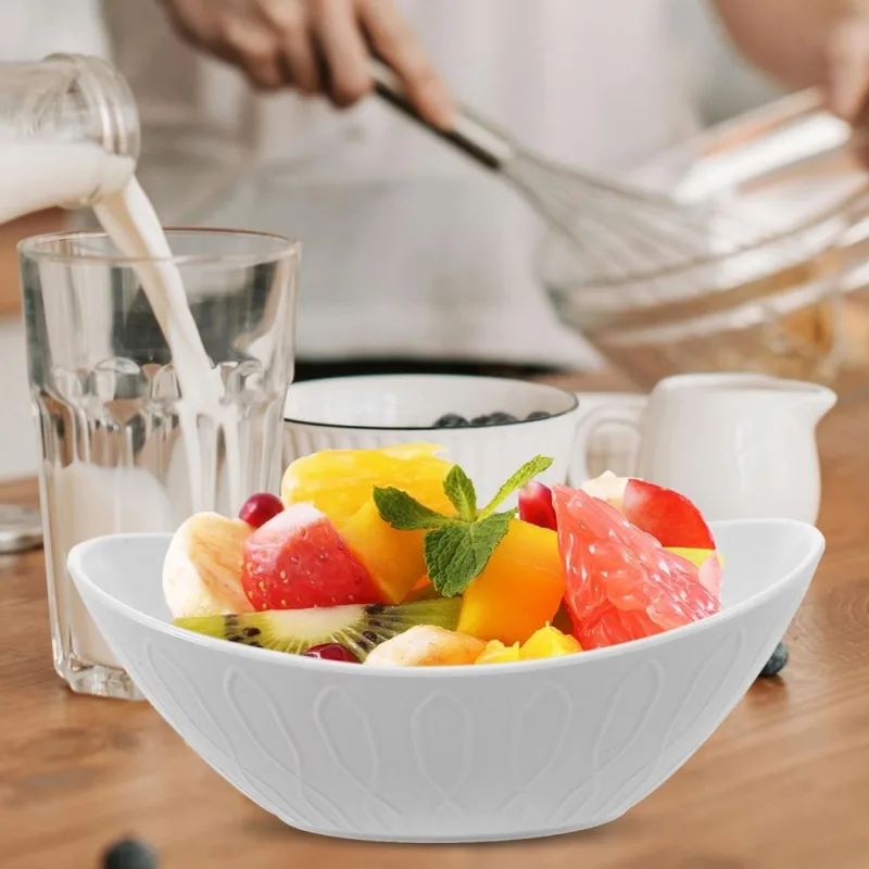 4Pcs Ingot Shape Multi Color PP Bowls Serving Salad Soup and Fruit for Home Use