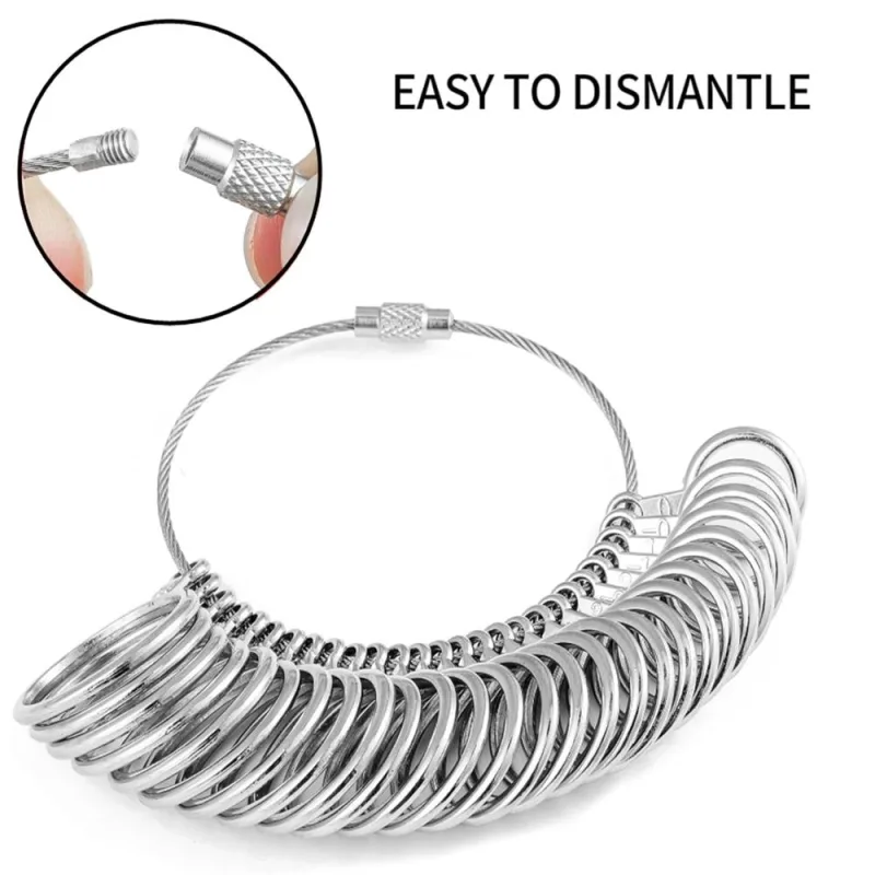 1Pack Ring Sizer Measuring Tool Kit Ring Sizing Kit with Ring Size 0-13 Metal Ring Mandrel Measurer Finger Size 1-17 Ring Sizers Stick for Men Women Ring Measurement