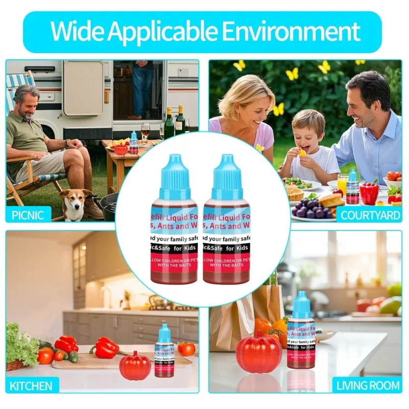 6 Pack Fruit Fly Trap Refill Liquid Only, Bait, Efficient Fruit Fly Traps for Indoors, Home, Kitchen