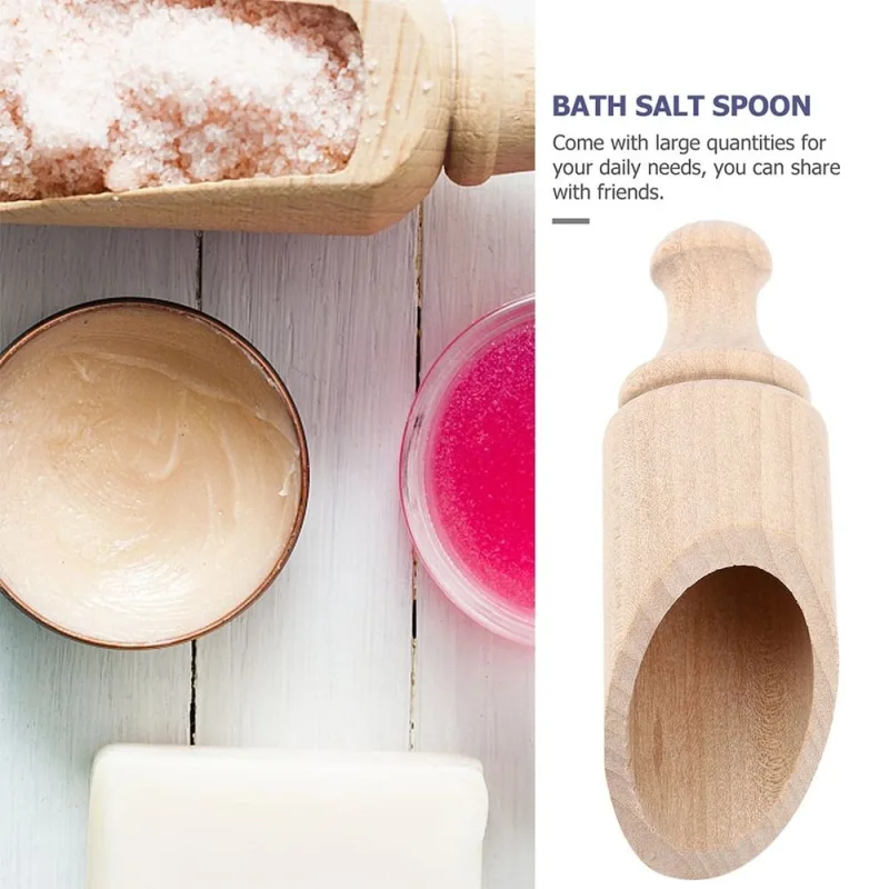 6Pcs Multipurpose Wooden Salt Spoons with Smooth Edges for Home Cooking