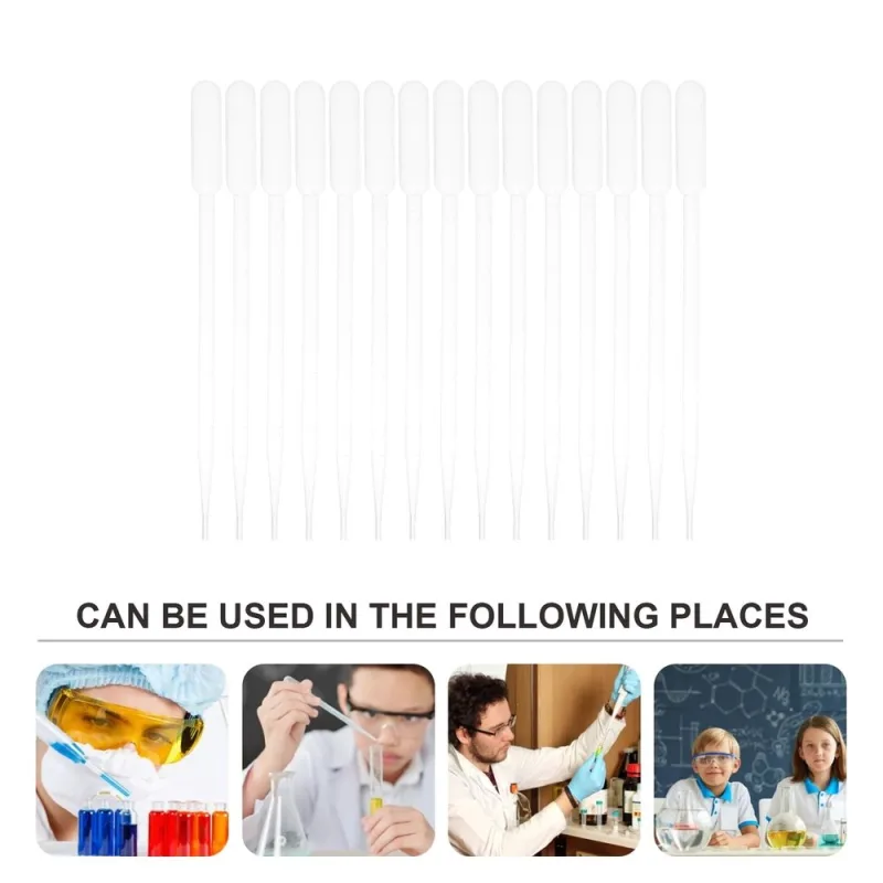 100-Pack Transparent 3ml Pipette with Scale for Essential Oils, Labs, Art and Precise Liquid Transfer