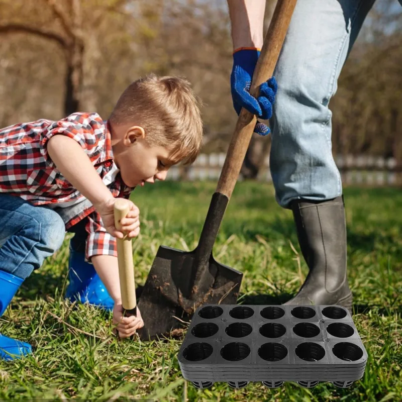 15 Hole Black PP Plant Growing Trays for Gardening 5Pcs