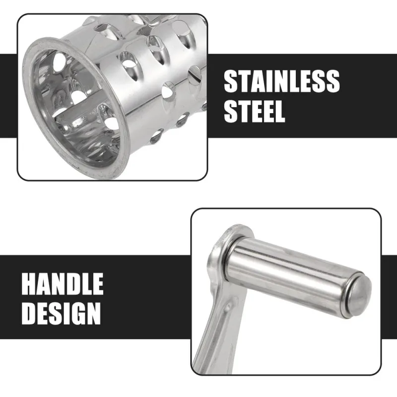 2-Pack Cheese Shredder Hand Crank Stainless Steel Kitchen Tool Easy to Disassemble for Home Food Preparation