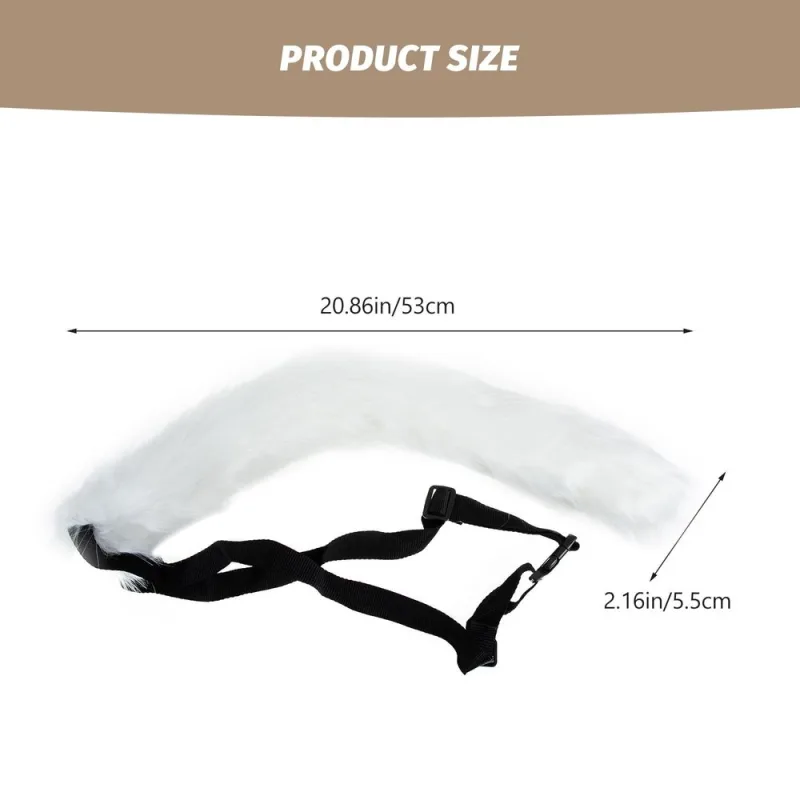 White Polyester Cosplay Tail Decorative Furry Accessory Perfect for Parties and Family Gatherings Size Suitable for Most People