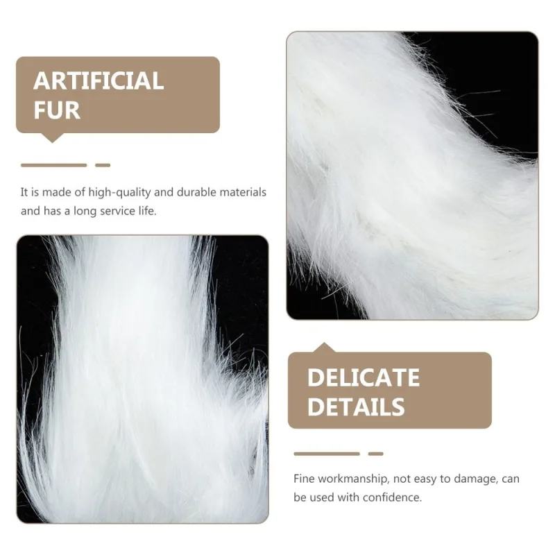 White Polyester Cosplay Tail Decorative Furry Accessory Perfect for Parties and Family Gatherings Size Suitable for Most People