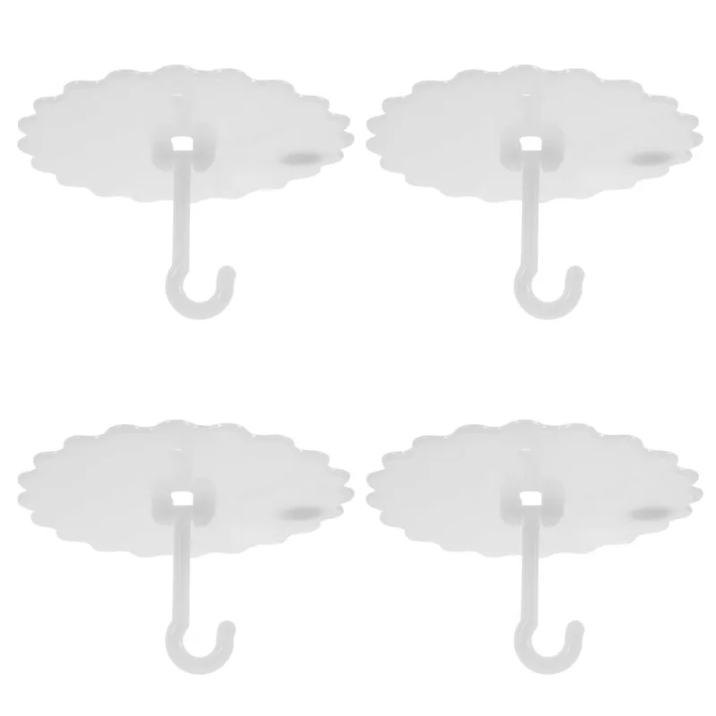 4 Pcs Suction Cup Hook Ceiling Hanging Small over Hooks White
