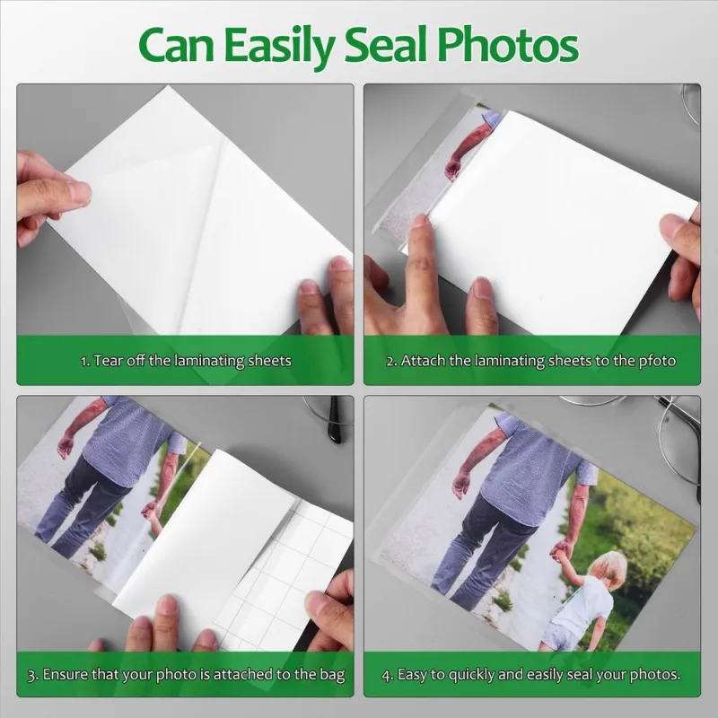 50Sheets Transparent Self Laminating Sheets Photo Protective Film for Smooth Bubble Free Finish