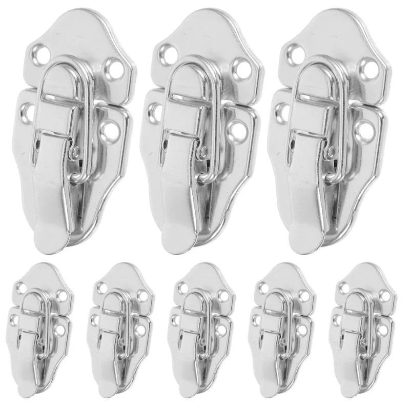 6Pcs Tool Box Latches and Locks Silver Iron for Secure Closure on Storage Chests