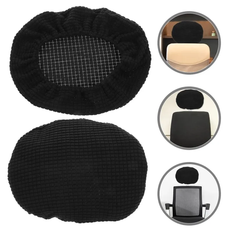 2-Pack Thickened Black Headrest Protector Covers for Office Chairs and Gaming Seats Comfort