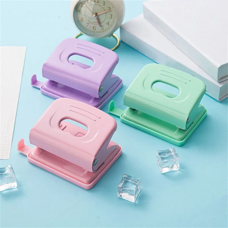 Hole Punch Plastic Metal Double Hole Paper Puncher Hole Spacing Desktop Paper Punching Tool for ID Cards, Chipboard, Art Project, Crafts Easy Punching