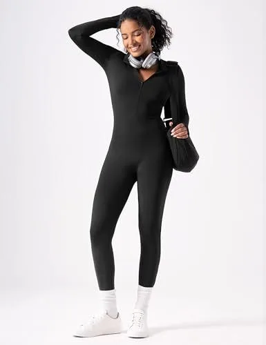 Long-sleeve Zip-up Bodysuit for Yoga, Workout, and Everyday Versatile Wear – XL