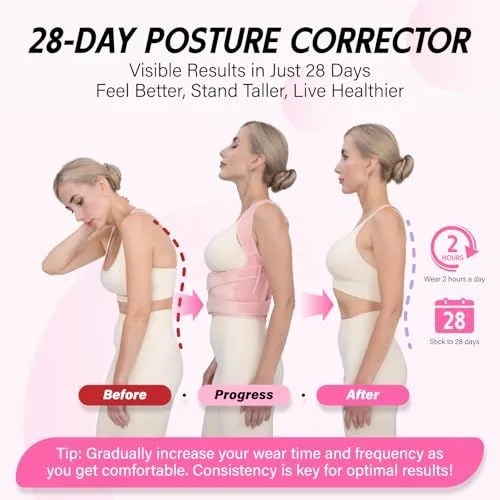 Posture Corrector Brace for Adults, Ideal for Daily Use to Improve Back Alignment – L