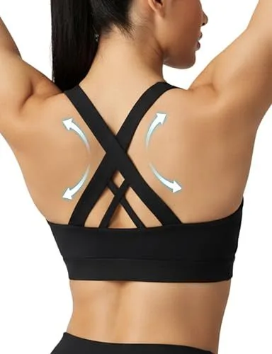 Women’s Medium Support Cross Back Sports Bra For Yoga, Running & Gym Workouts – XL