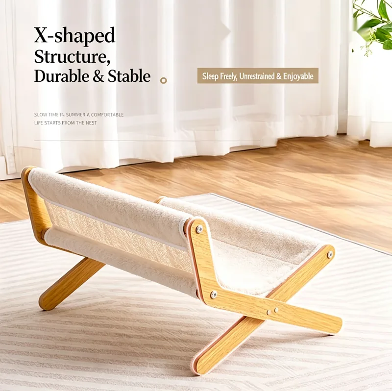 X-Shaped Cat Lounge Sofa with Candy Fabric