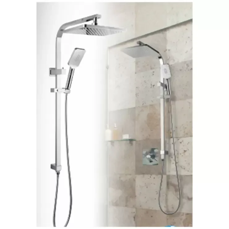 Chrome Shower Panel 30x15mm With Sliding Adjustable Shower Holder