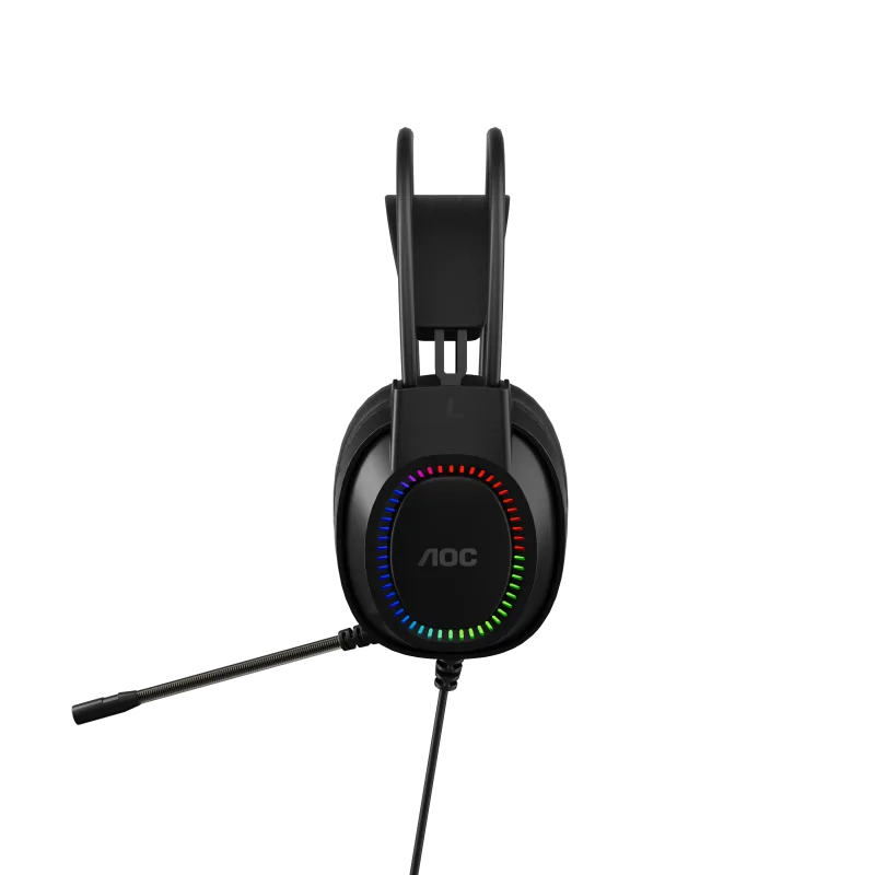 AOC ACG2500BK Wired RGB USB Gaming Stereo Headset 2M Cable Black