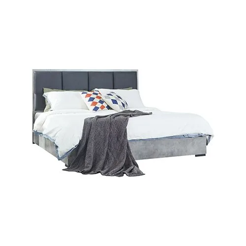 King Bed Frame Fabric Upholstery in Cement Colour