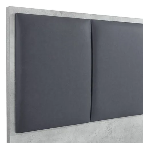 King Bed Frame Fabric Upholstery in Cement Colour