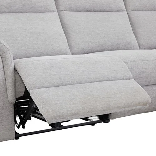 Fabric Electric Recliner Grey Chaise Sofa with Storage