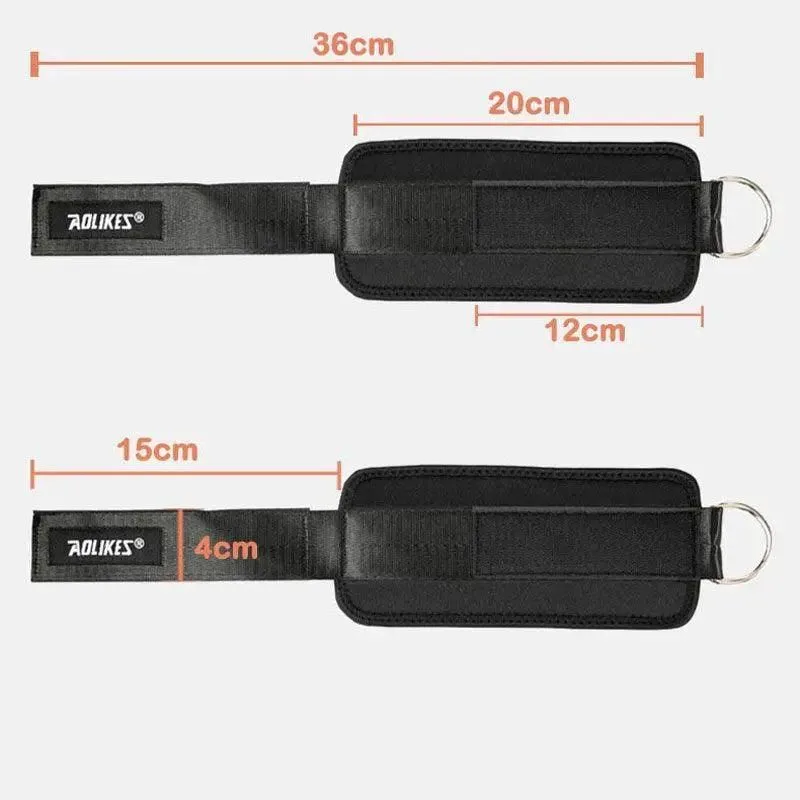 Aolikes Weight Lifting Ankle D-Ring Strap Cable Kickbacks Attachment Gym Leg – Left+Right