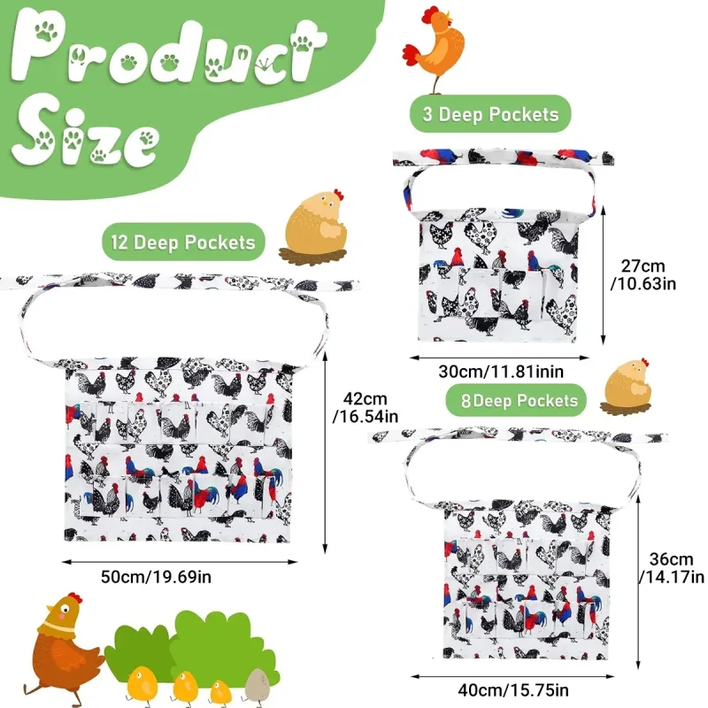 Chicken Egg Collecting Apron Farm Gathering Tool Pocket Storage Multiple Sizes AU – Small
