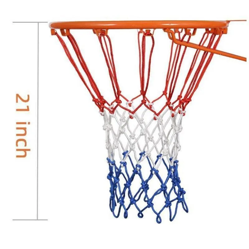 2Pcs Tri-Colour Basketball Hoop Nets Red White Blue Standard Replacement