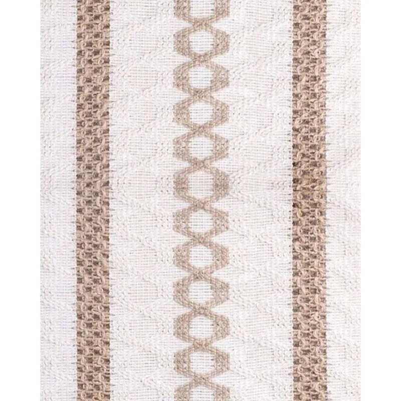Cotton Linen Table Runner with Knot Tassel Bed End Towel Long Tablecloth Mat – Beige