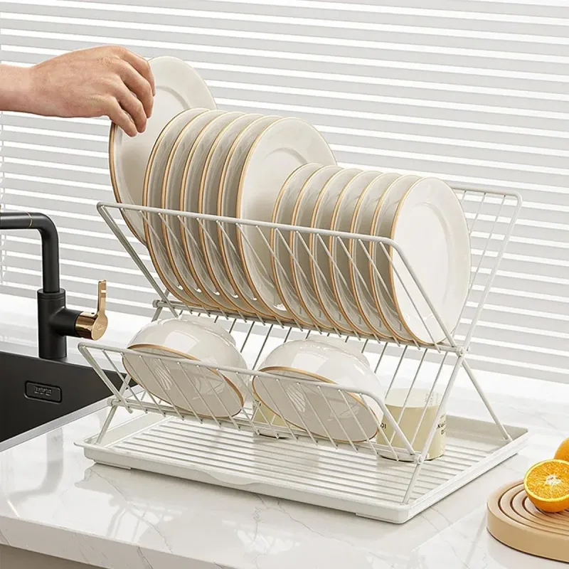 Kitchen Storage Rack Bowl Rack Household Draining Rack Multi-Functional Organizer – Black