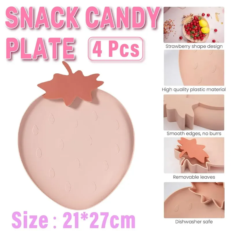 4pcs Fruit Plate Set for Home Living Room Snacks Candy Tray Decorative Use 4pcs Fruit Plate Set for Home Living Room Snacks Candy Tray Decorative Use