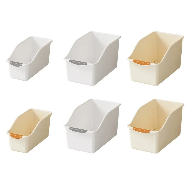 2pcs Cabinet Storage Box Miscellaneous Organizer Household Container Plastic Bin – L-White