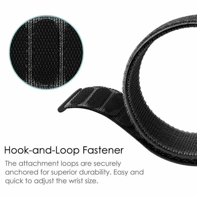 20mm Nylon Braided Sport Loop Velcro Watch Band Strap Compatible Replacement – White