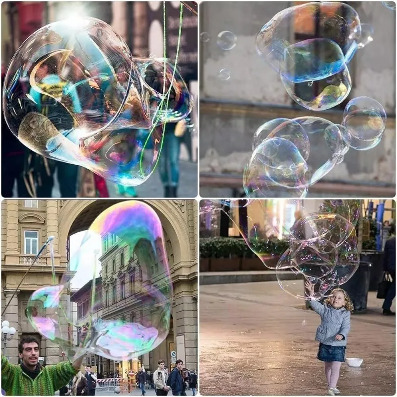 Double Pole Bubble Rope for Giant Bubble Show Outdoor Party Fun Activity – Green