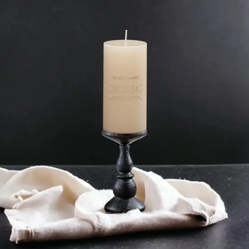12pcs White Cylindrical Pillar Candles For Wedding Decor Long Burning Unscented – 5x10cm
