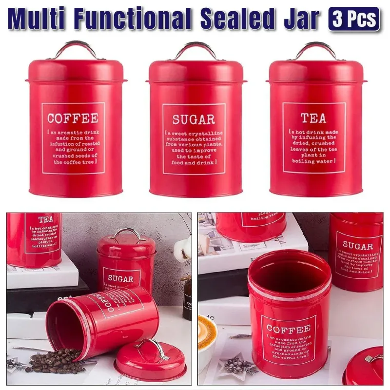 3 Pcs Multi-Purpose Sealed Jars with Airtight Lids for Kitchen Organization 3 Pcs Multi-Purpose Sealed Jars with Airtight Lids for Kitchen Organization