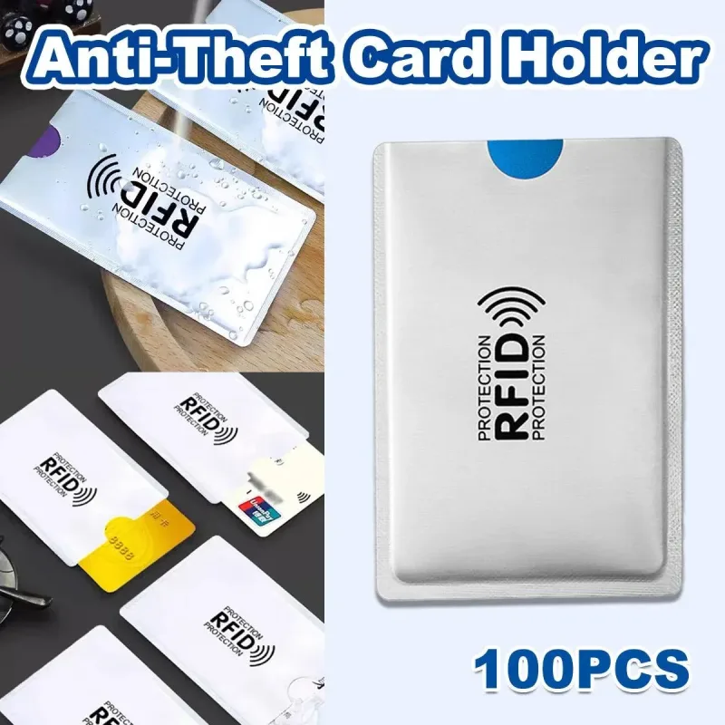 100pcs RFID Blocking Card Sleeve NFC Bank ID Protector Aluminium Foil Case
