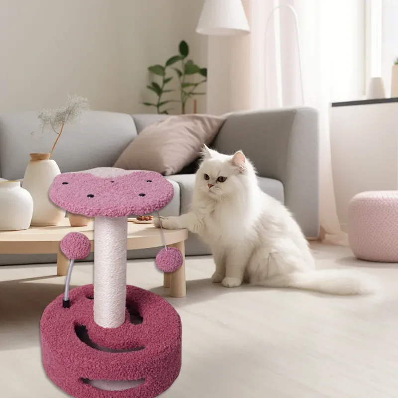 Cat Climbing Toy Small Jump Platform with Claw Scratching Board for Kittens Play – Green