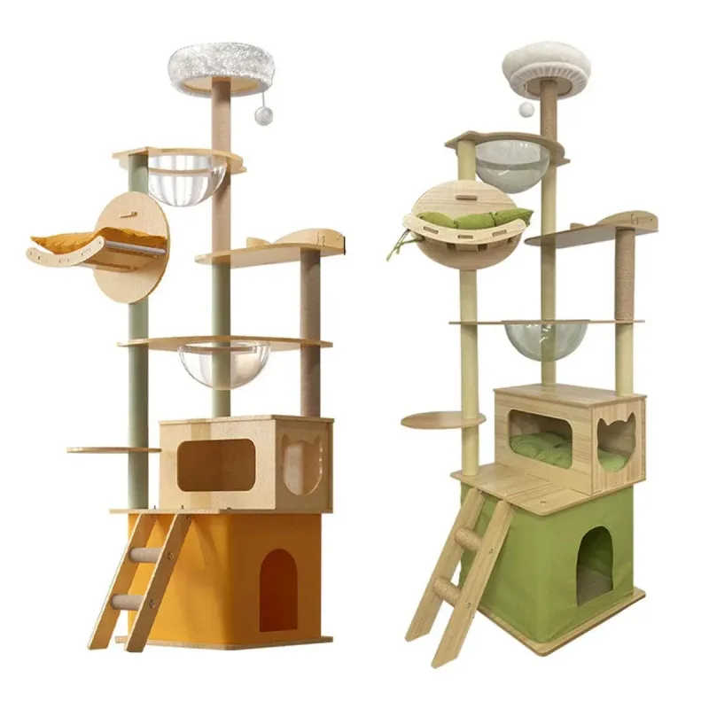 Multi Functional Cat Climbing Tree Tower Stand House Furniture Activity Center – Green