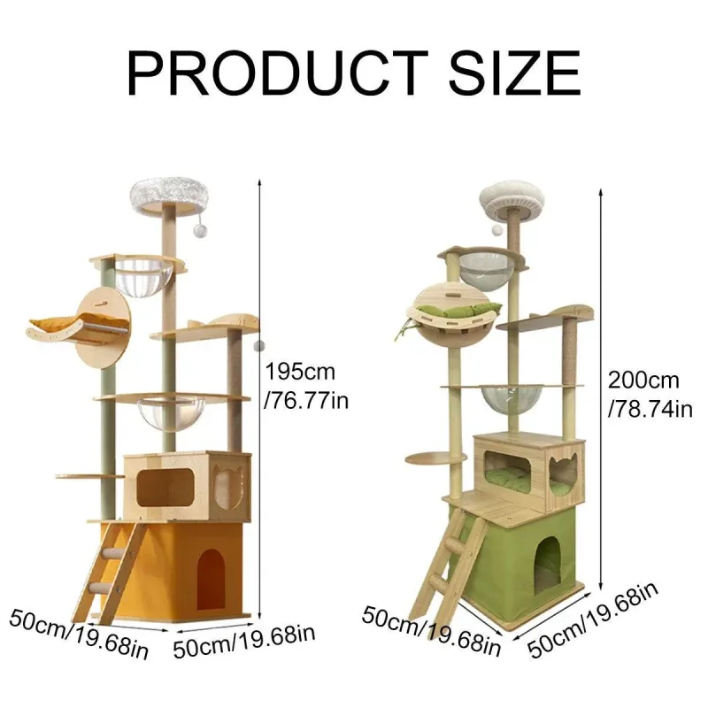 Multi Functional Cat Climbing Tree Tower Stand House Furniture Activity Center – Green