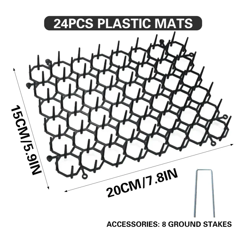 24PCS Cat Deterrent Spike Mat for Garden Balcony Fence Sofa