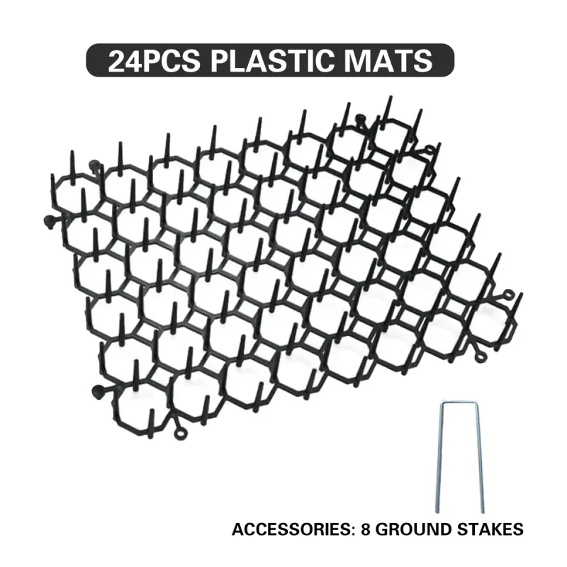 24PCS Cat Deterrent Spike Mat for Garden Balcony Fence Sofa